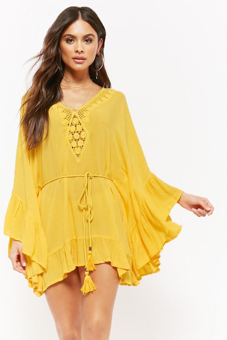yellow cover up beachwear
