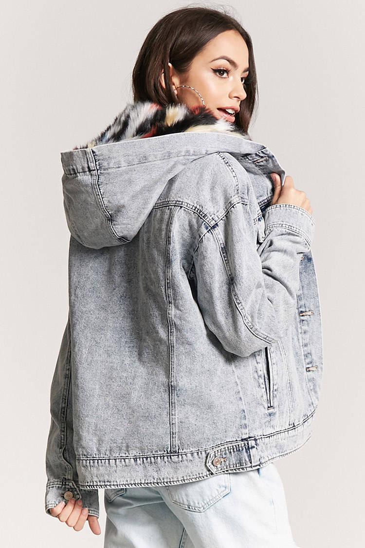 forever 21 fur denim jacket
