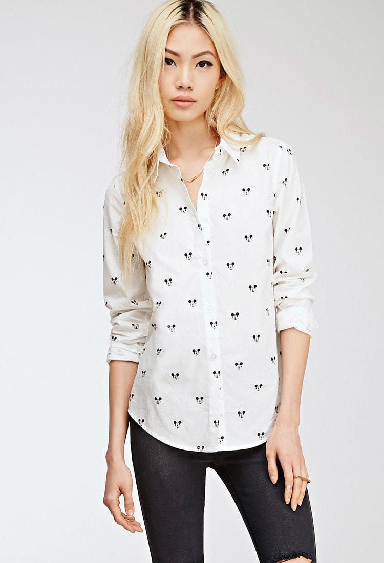 Forever 21 Mickey Mouse Print Shirt You 