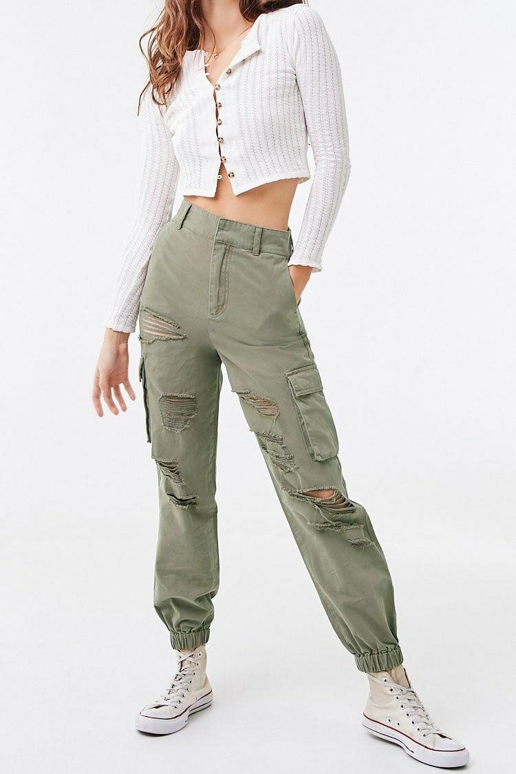 Forever 21 distressed cargo joggers hotsell