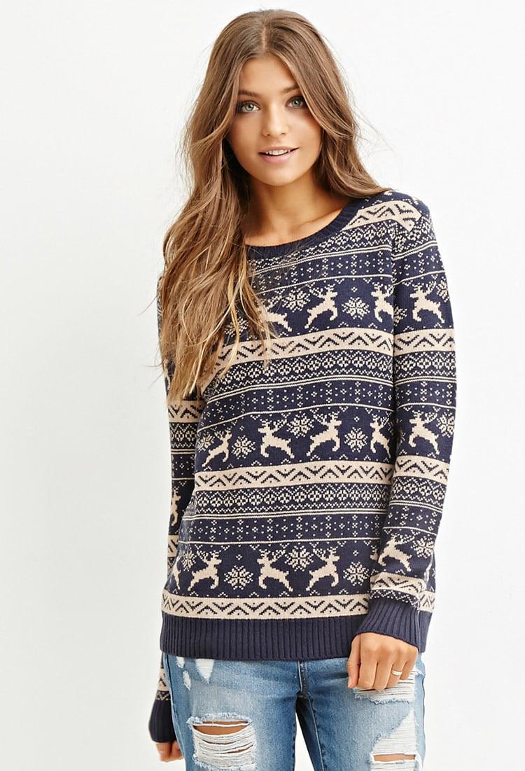 Reindeer fair isle sweater Clearance