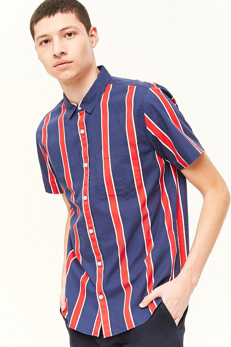 Mens Black And White Striped Shirt Forever 21 Agbu Hye Geen
