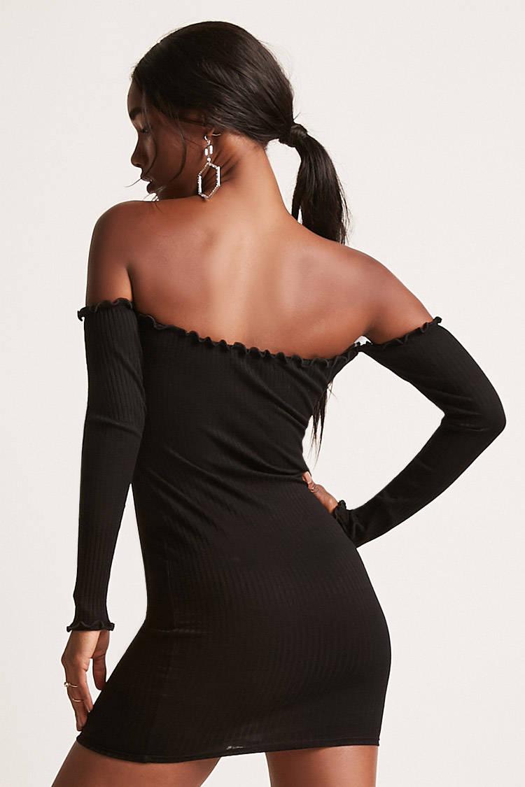 lettuce edge off the shoulder dress