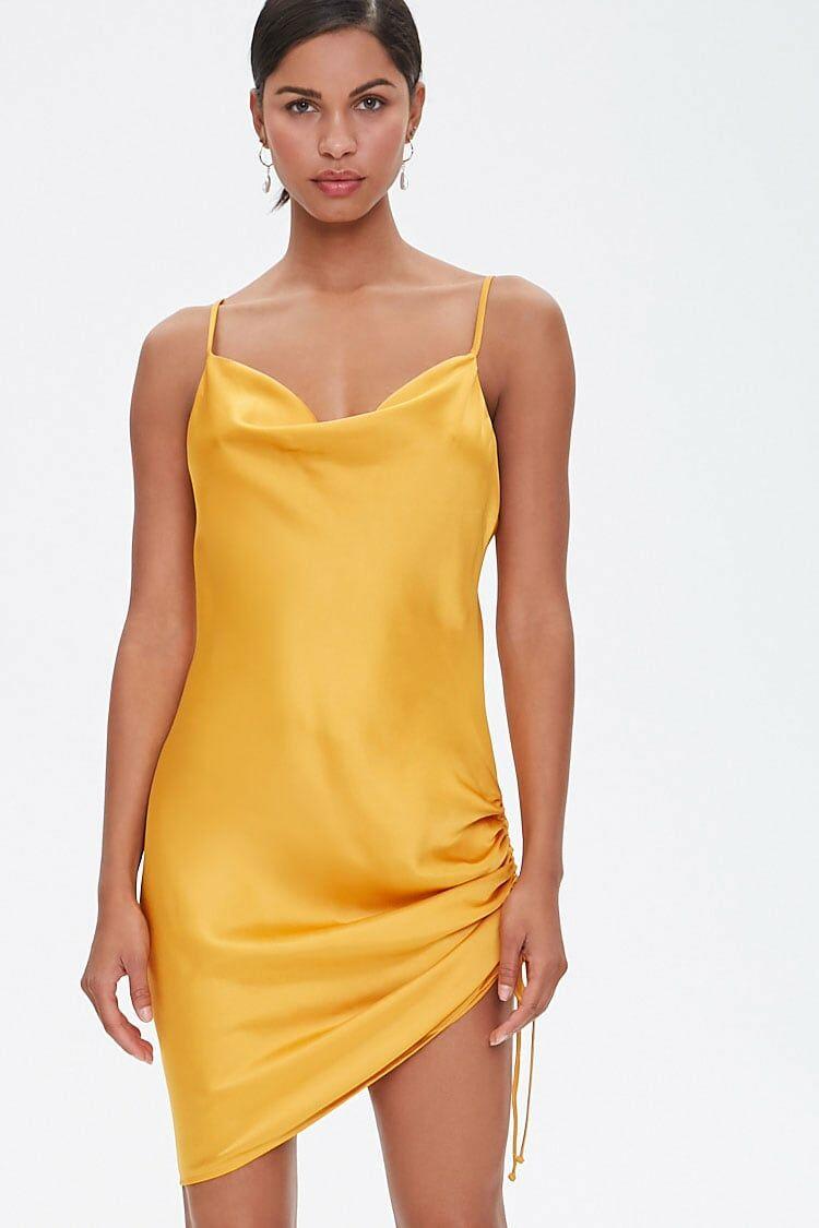 Forever 21 Ruched Satin Slip Dress in 