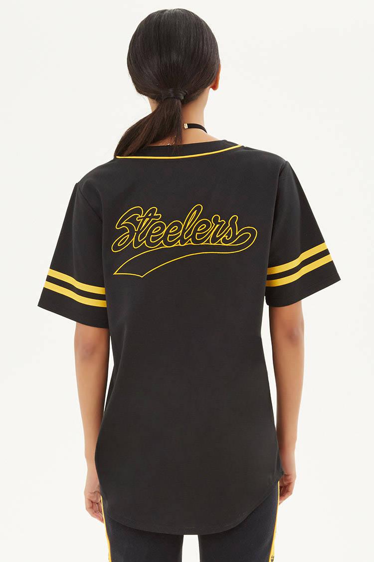 Nfl Steelers Baseball Jersey in Black 