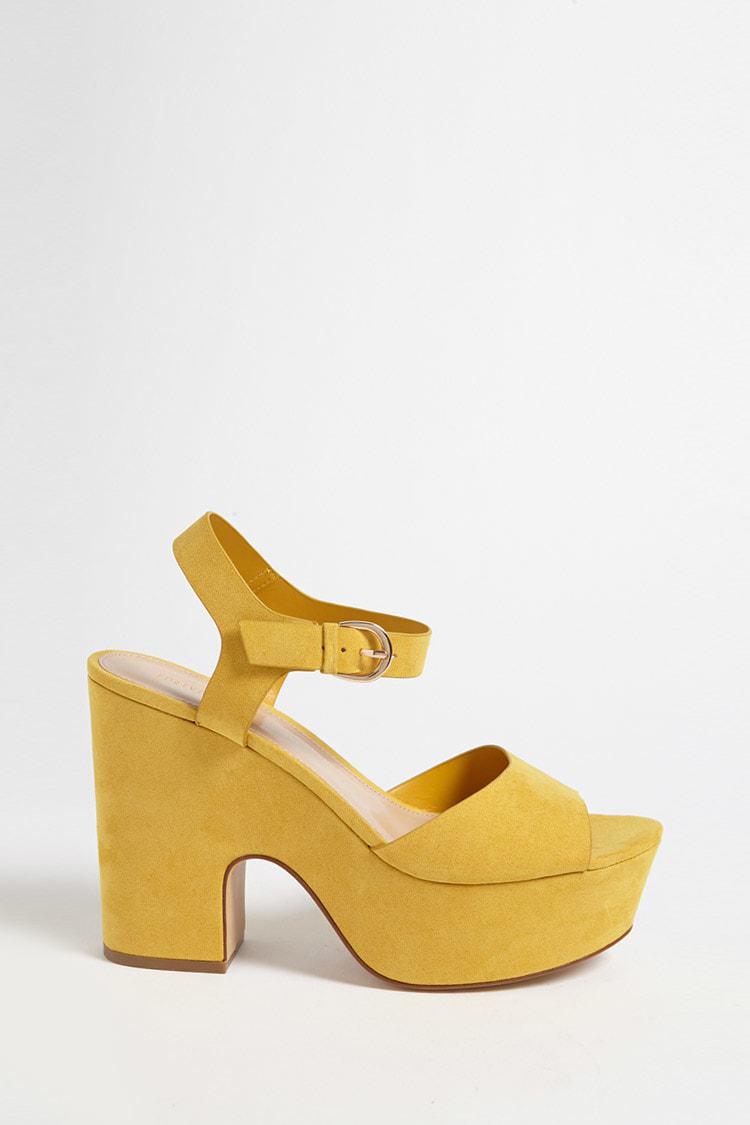 mustard platform heels