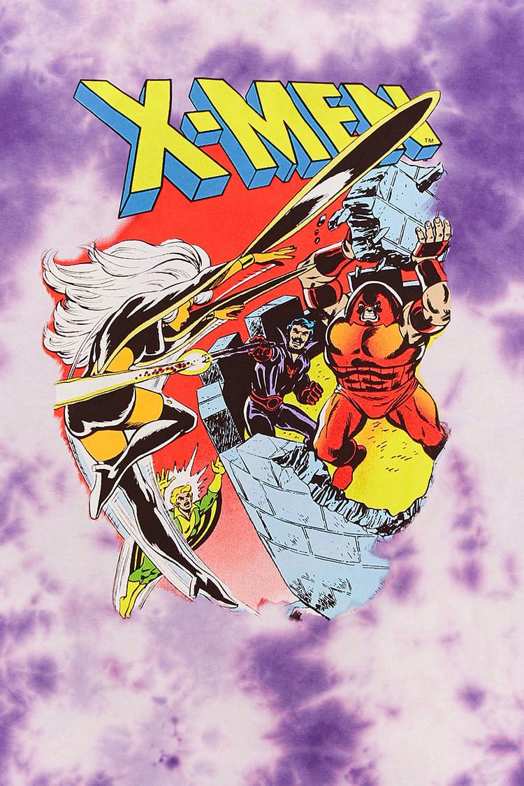 Cotton Tie-dye X-men Graphic Tee 