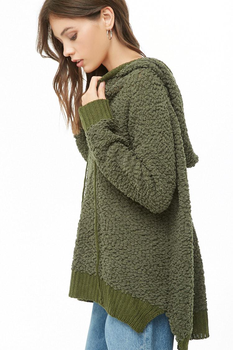 hooded popcorn sweater