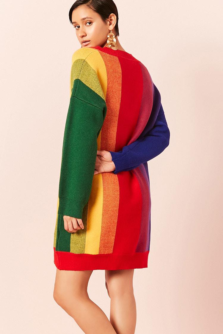 sweater dress rainbow