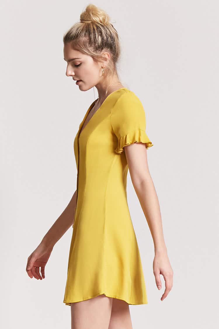 button front mini dress forever 21