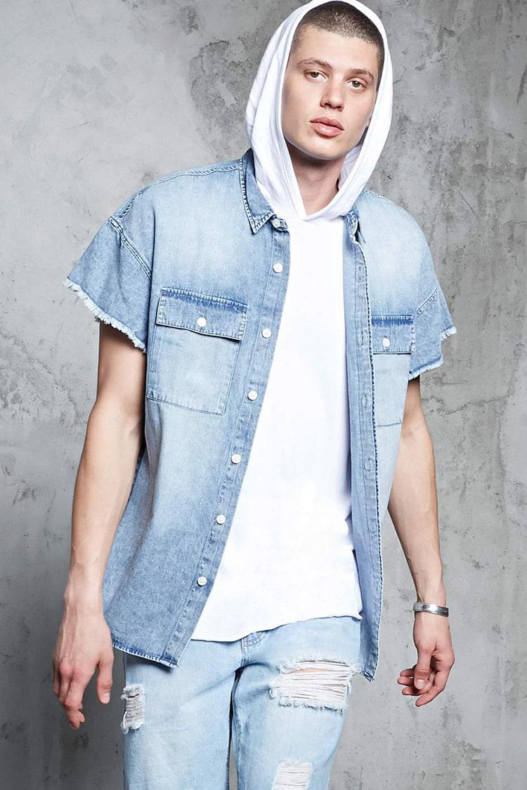 forever 21 denim shirt men