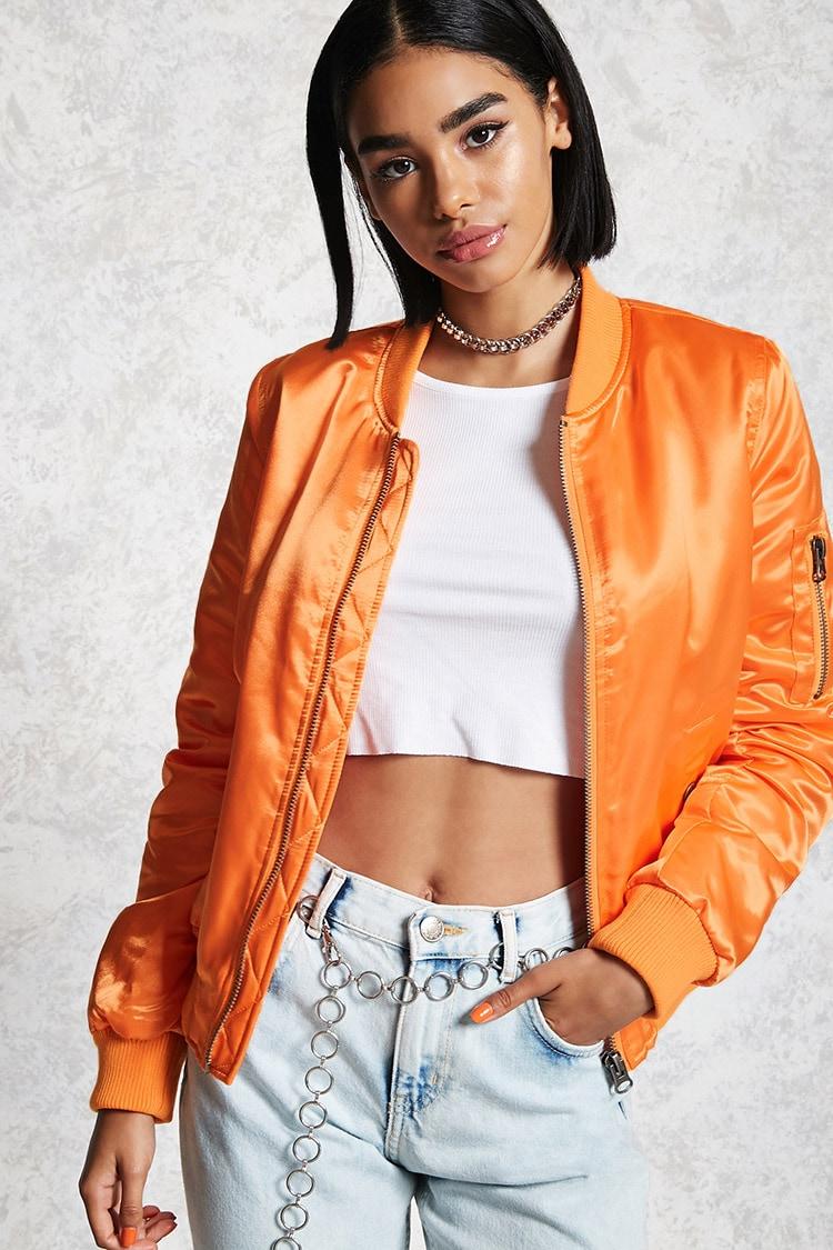 forever 21 satin bomber jacket