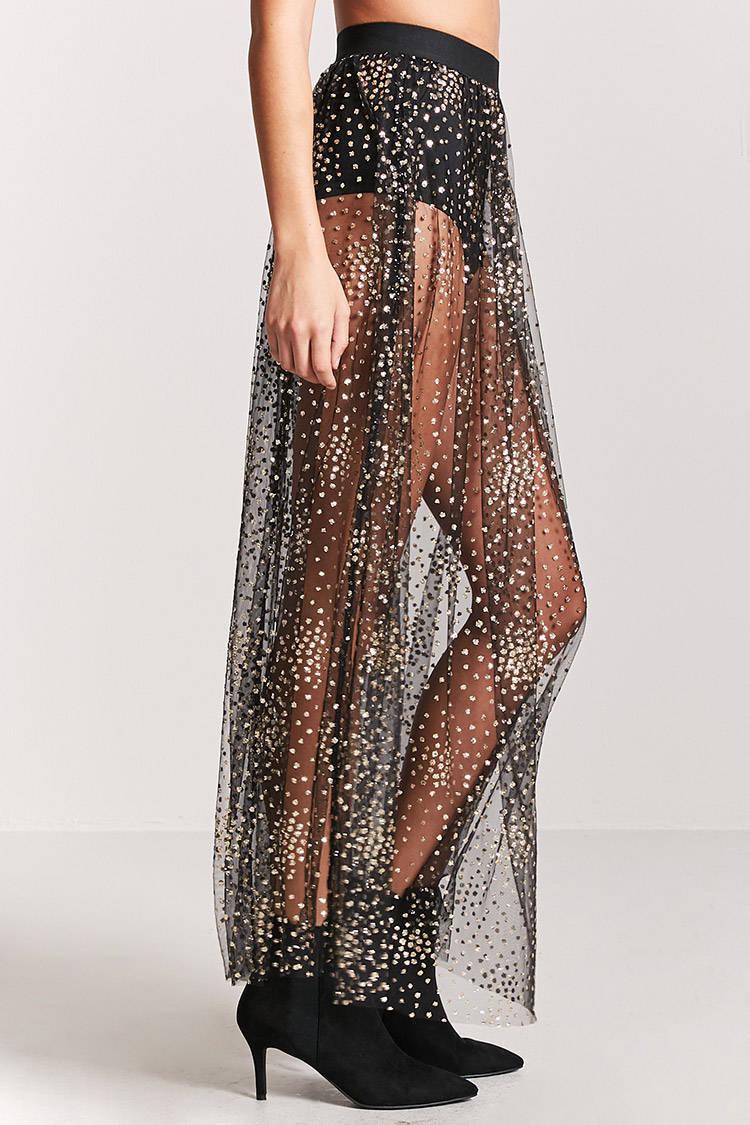 glitter mesh skirt