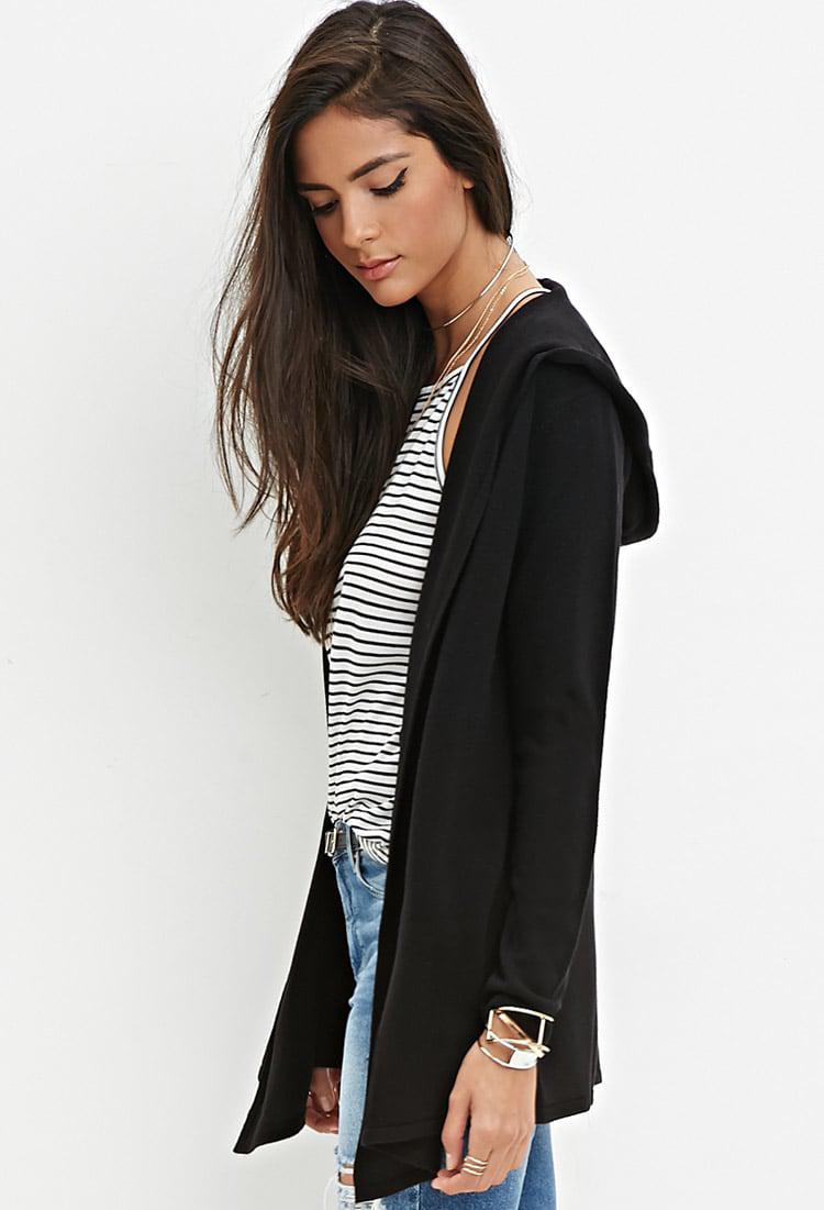 open hooded cardigan