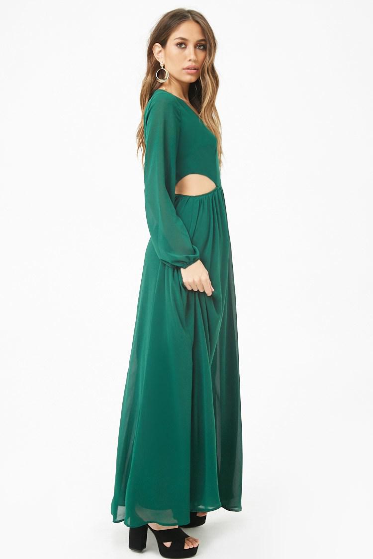 Forever 21 Synthetic Cutout Maxi Dress ...