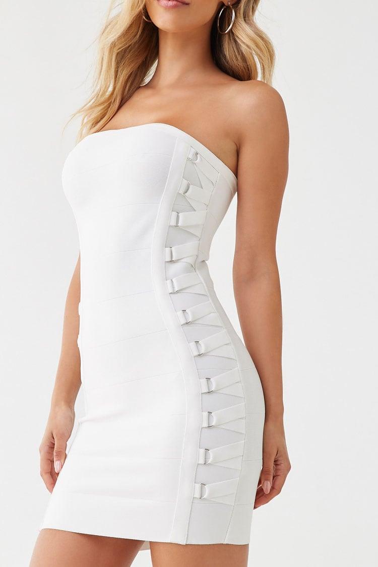 white bodycon tube dress