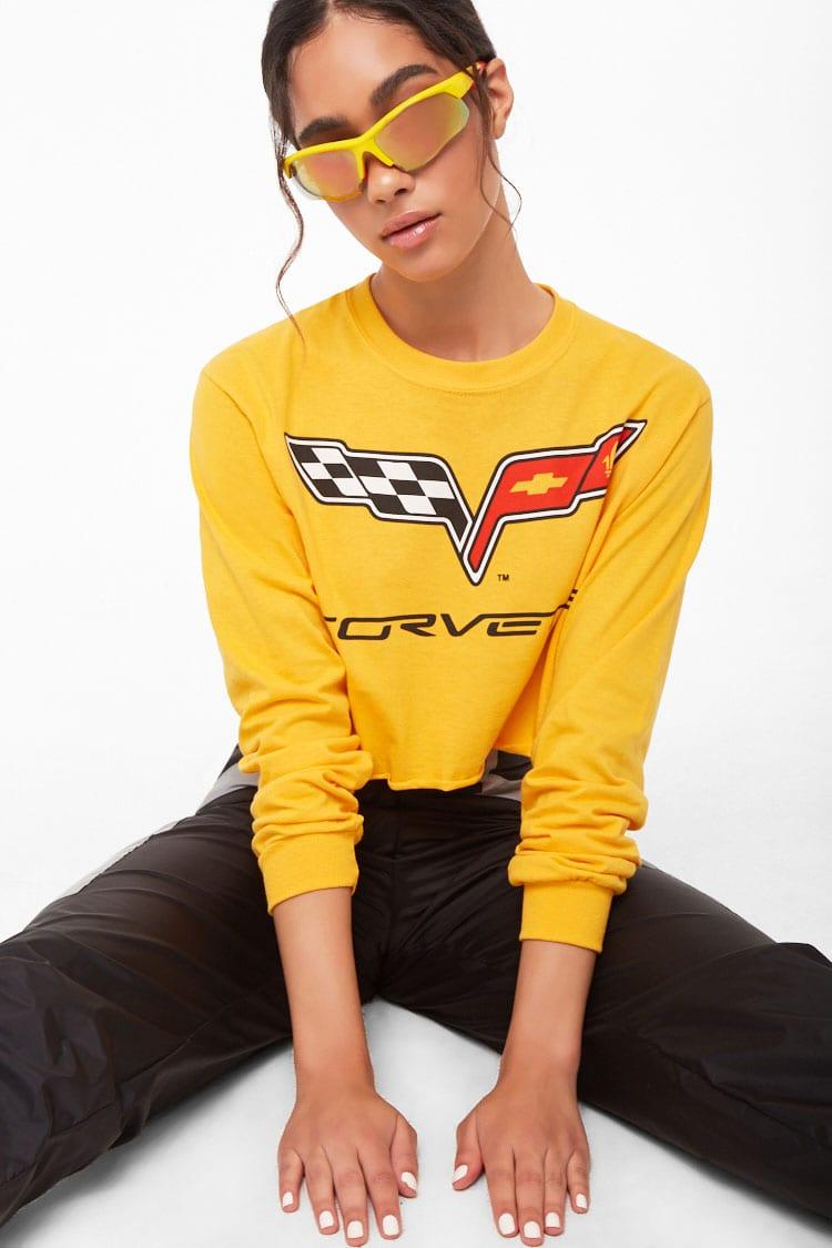 yellow corvette crop top