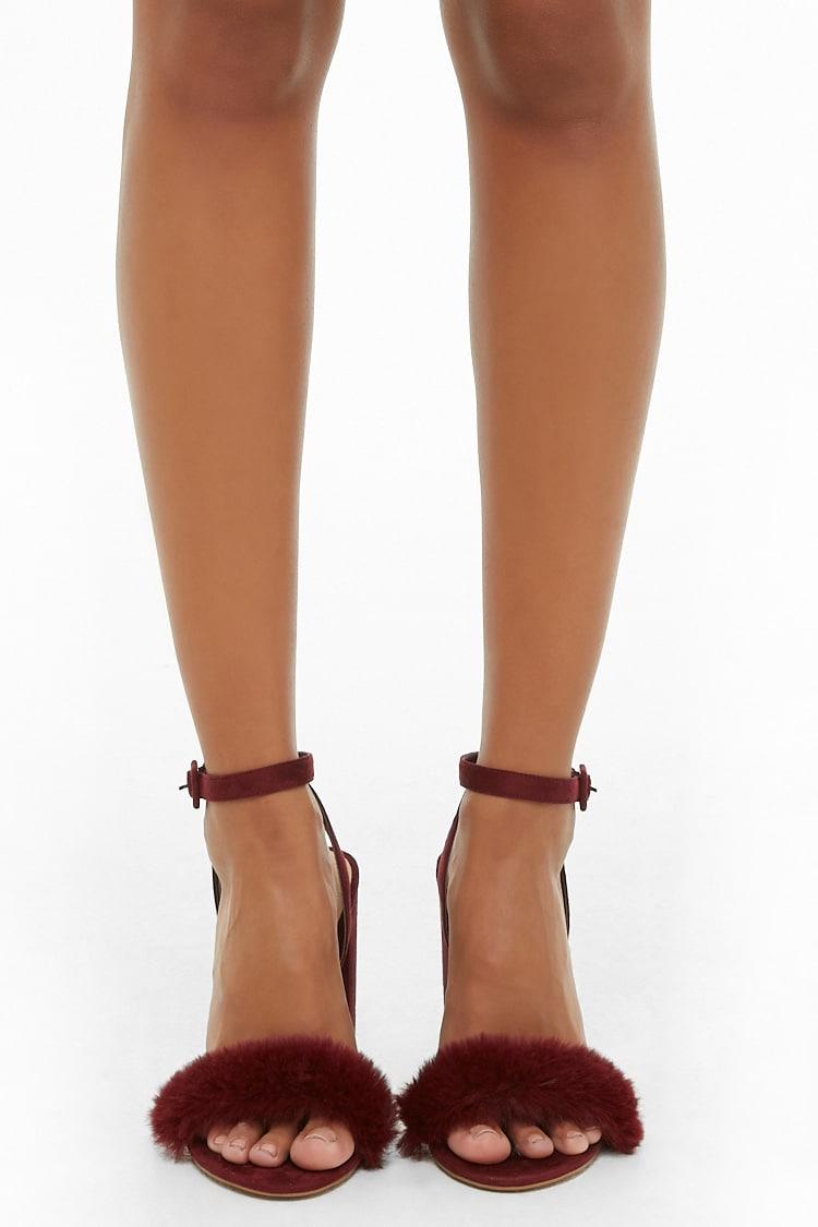cheap fur heels