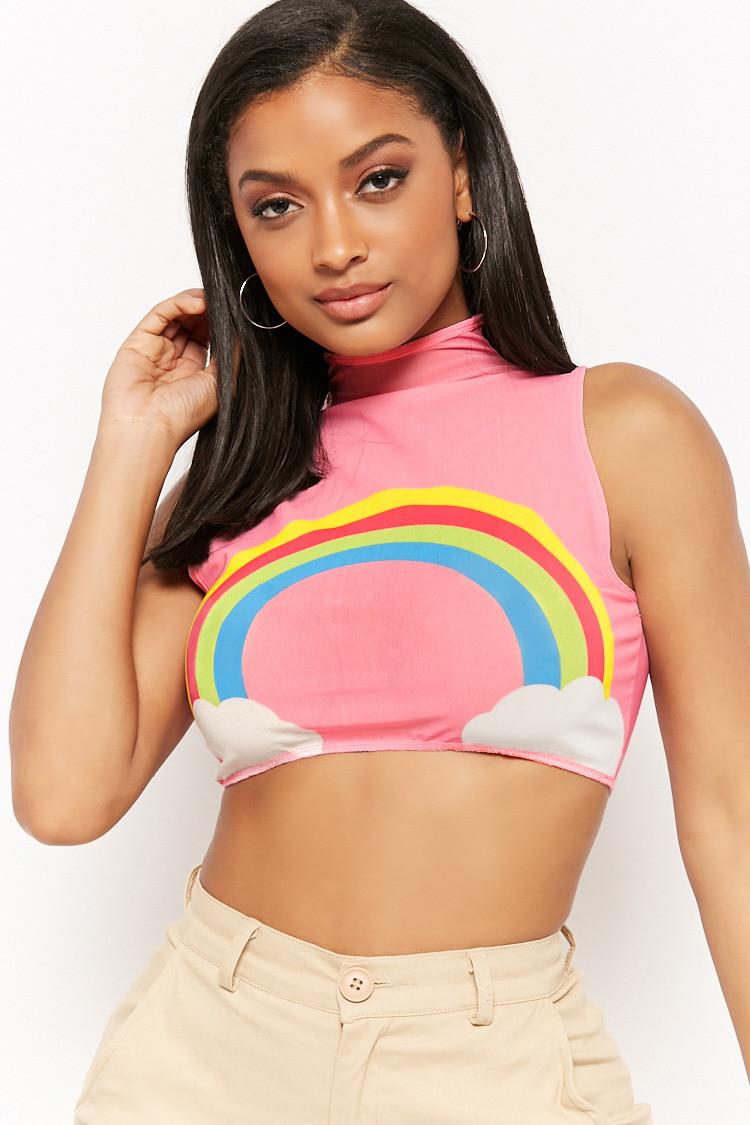sheer rainbow top