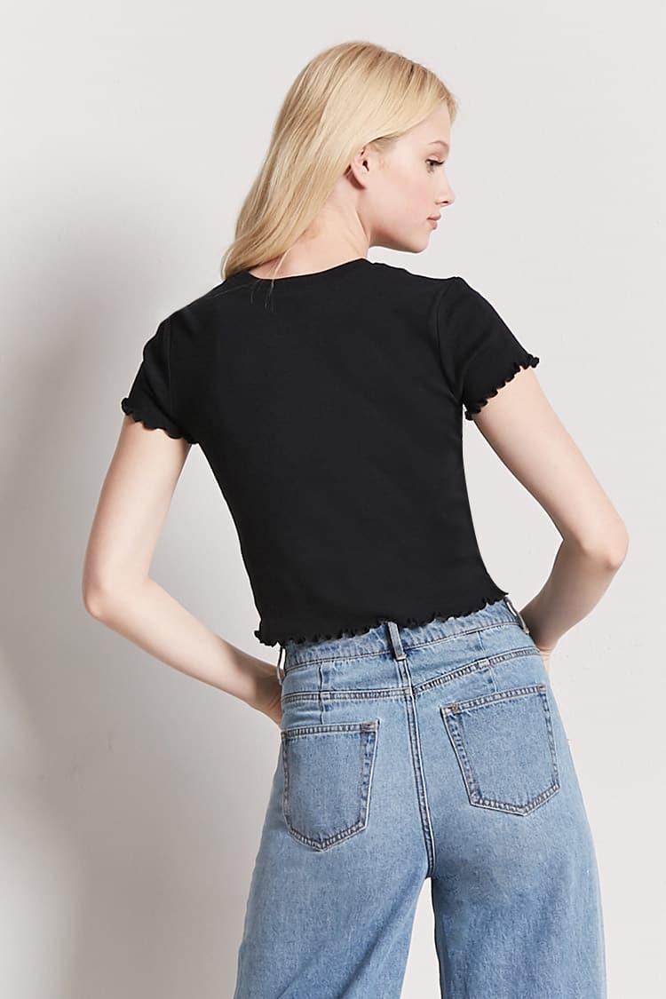 black lettuce edge tee