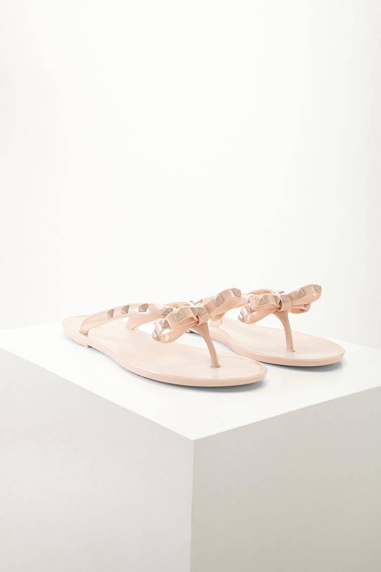 dizzy studded bow jelly sandals