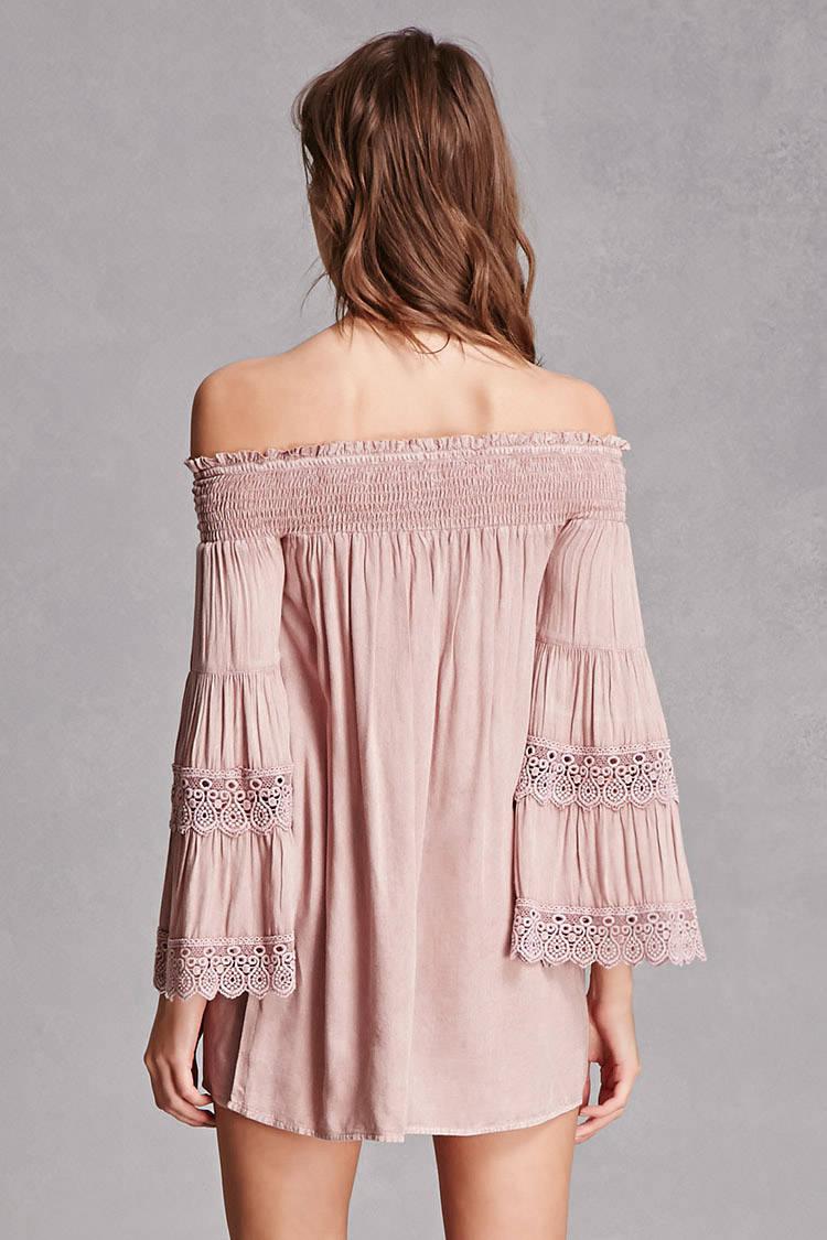 blush pink boho dress