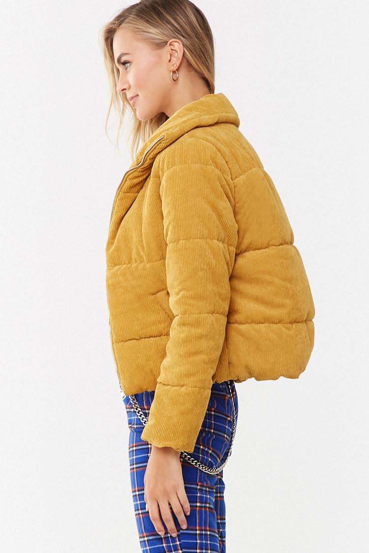 mustard puffa jacket