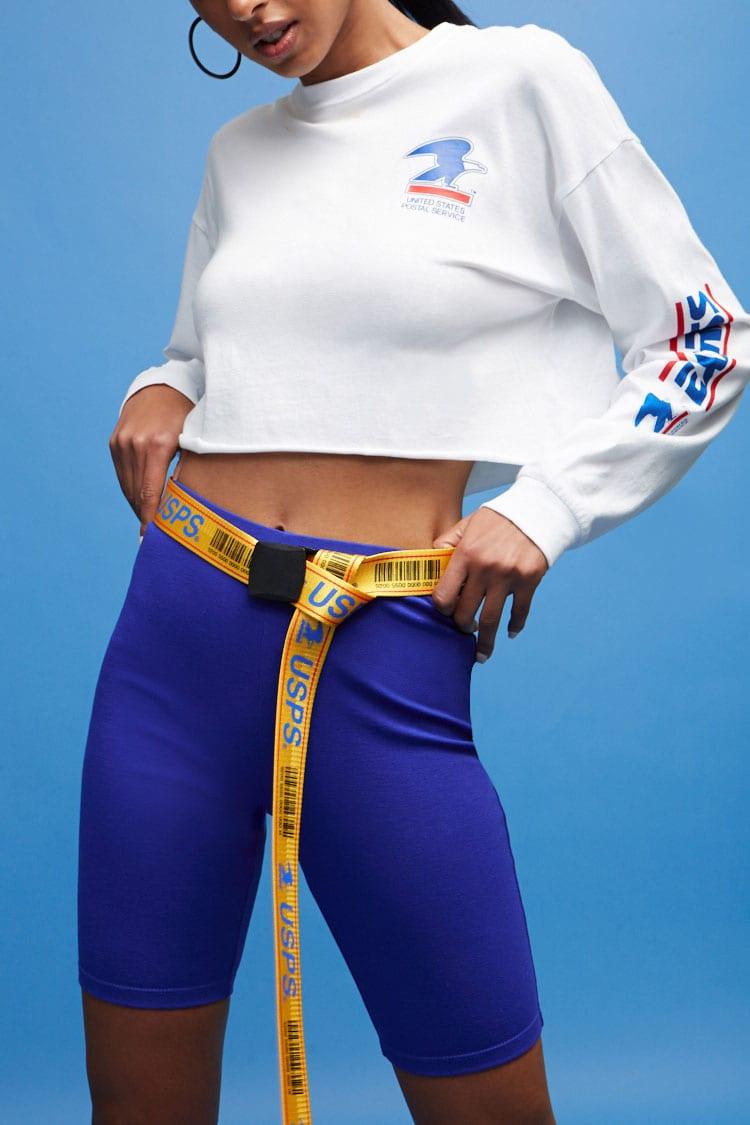 Forever 21 Synthetic Usps Graphic Belt 