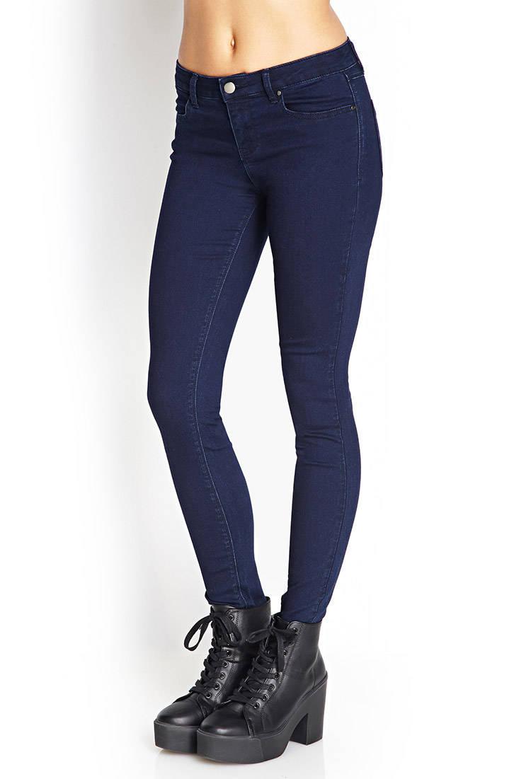 Forever 21 Classic Mid-rise Skinny Jeans in Indigo (Blue ...