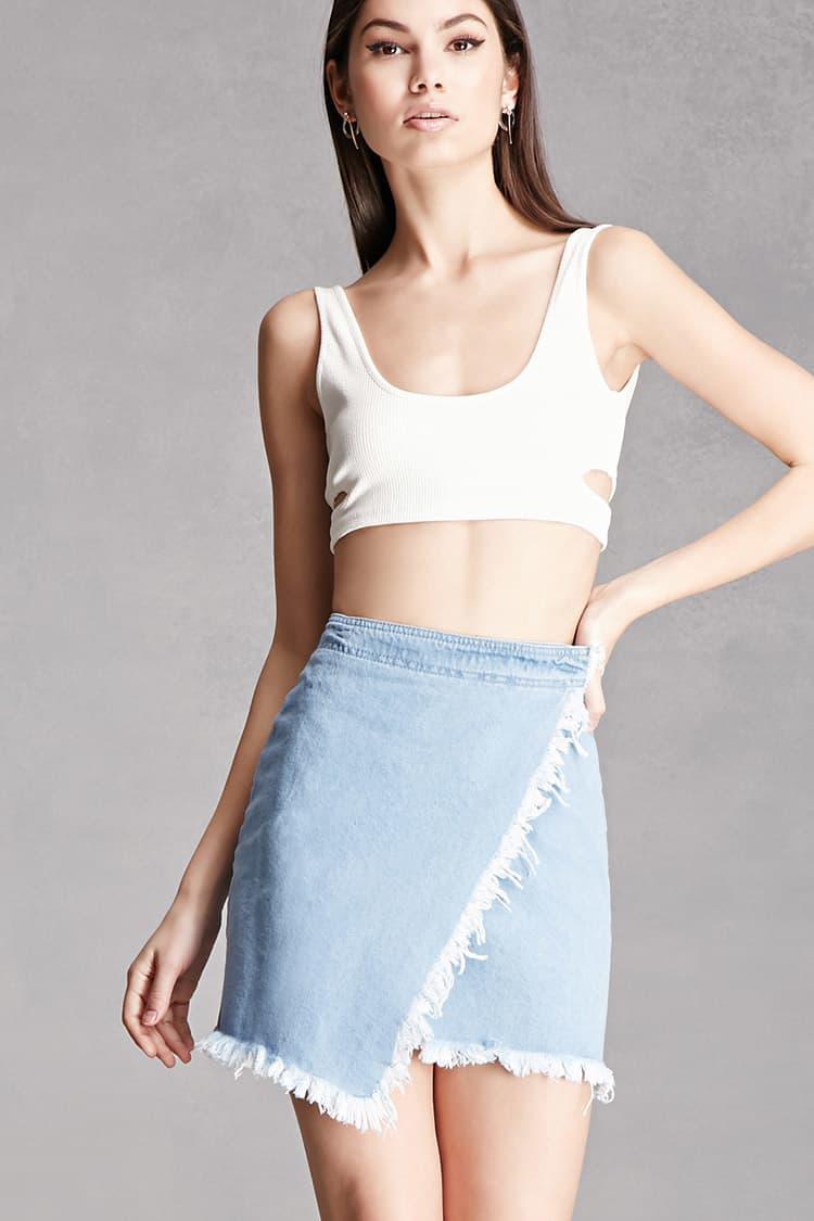 mini skirt denim wrap skirt