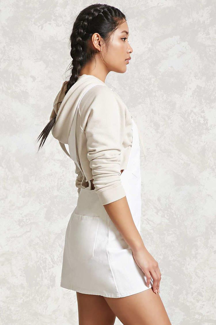 overall dress with zipper