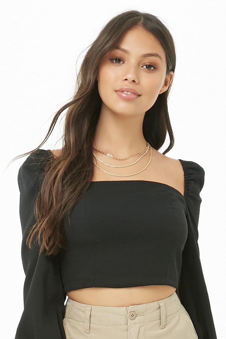off shoulder one sleeve top