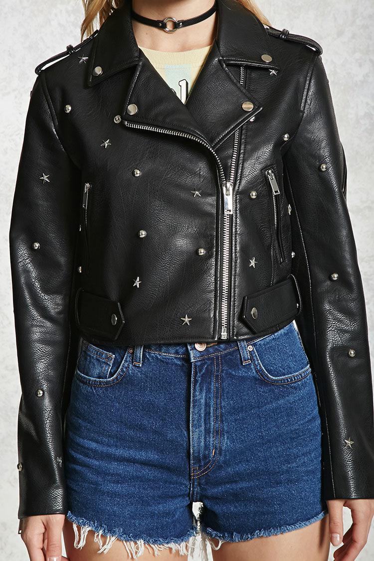 studded leather jacket forever 21