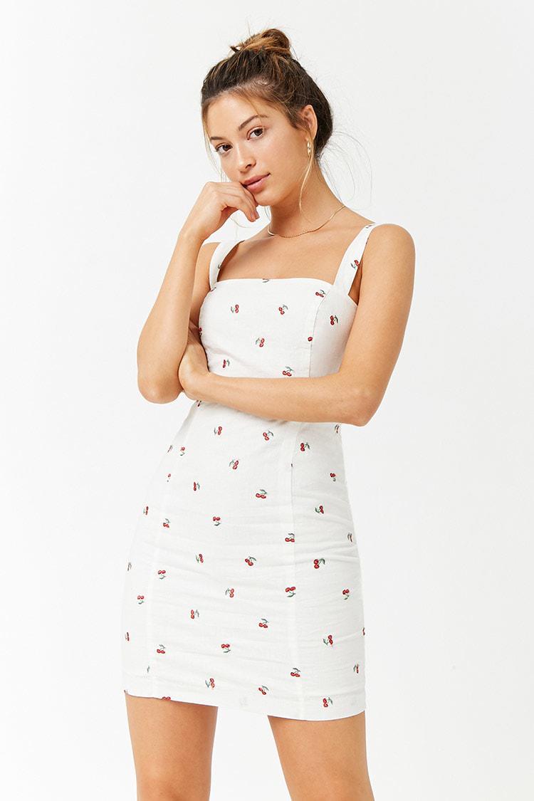 white embroidered dress forever 21