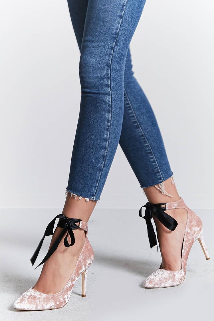 Crushed velvet heels Clearance