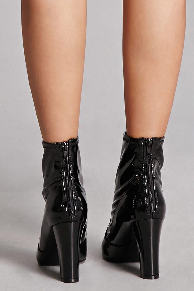 patent leather sock booties
