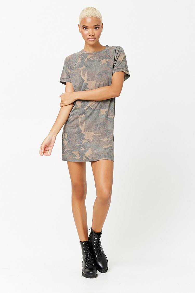 camo t shirt dress forever 21