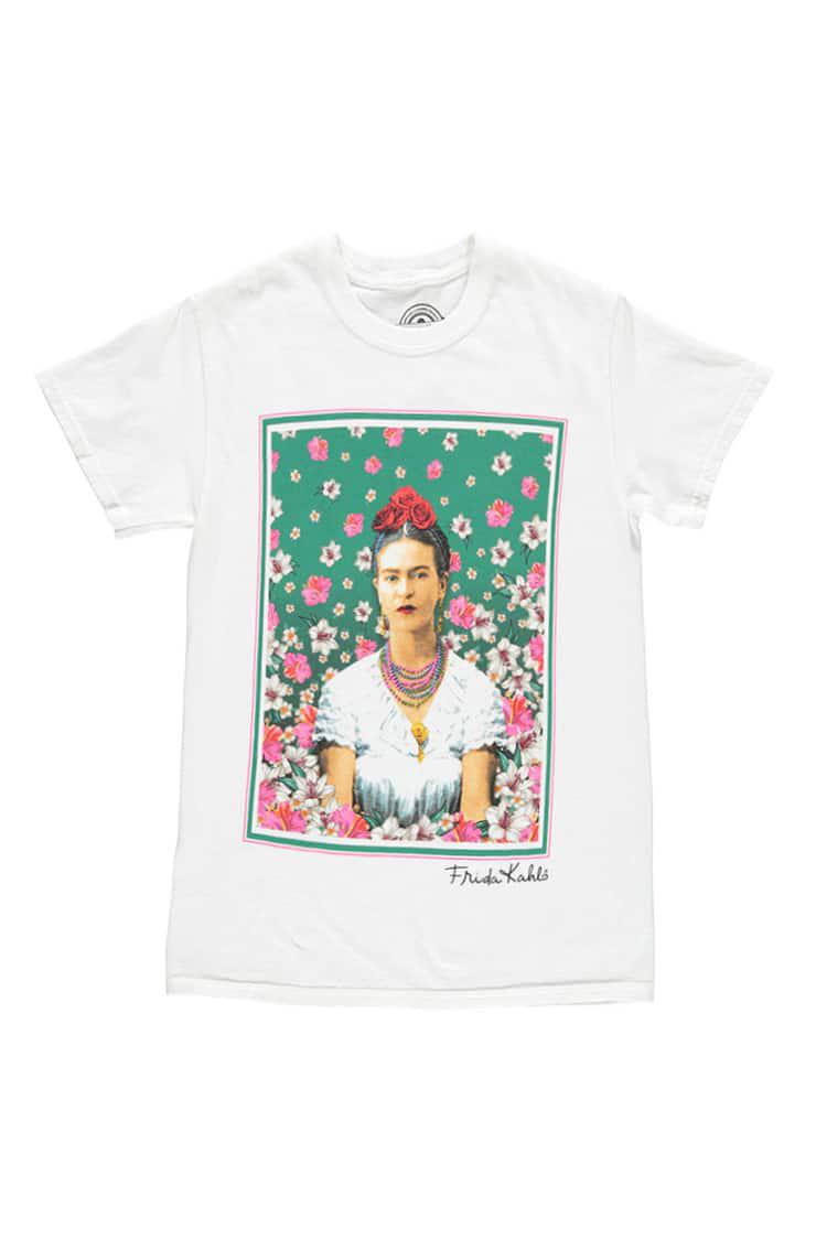 Forever 21 Cotton Frida Kahlo Graphic Tee in White/Teal (White) | Lyst