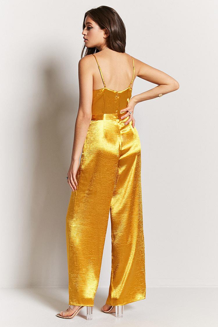 forever 21 gold jumpsuit