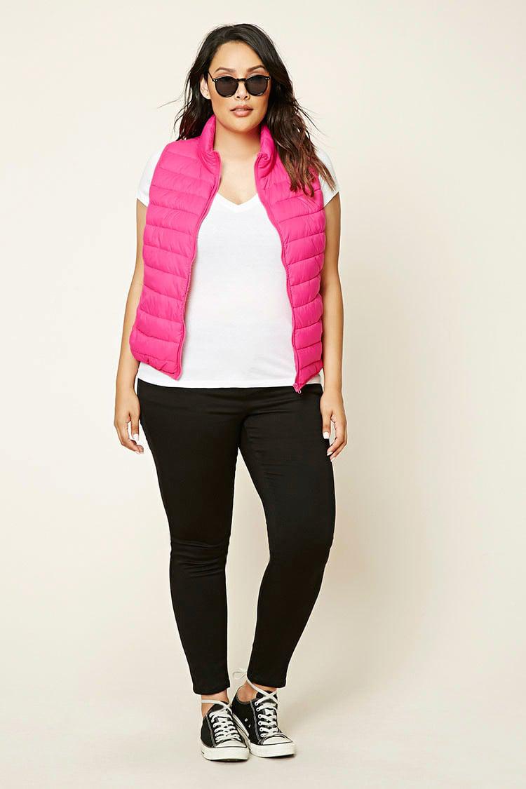 pink plus size vest