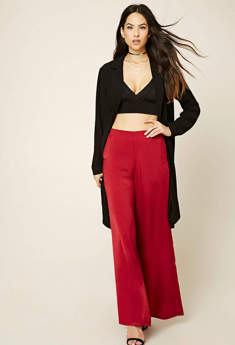 Forever 21 Wide-leg Satin Pants in 