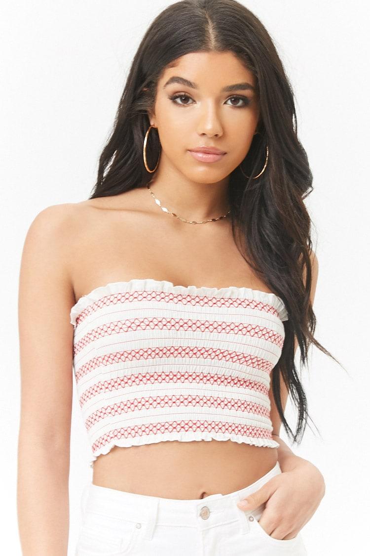 smocked tube top forever 21