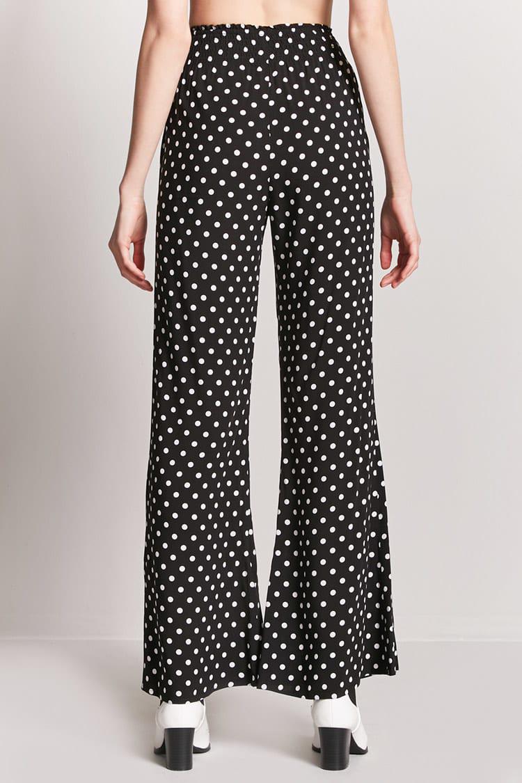 polka dot flare pants