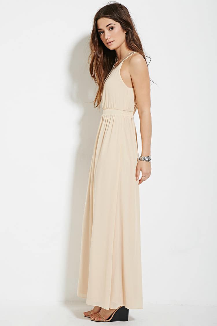Forever 21 Beaded Maxi Dress in Pink | Lyst
