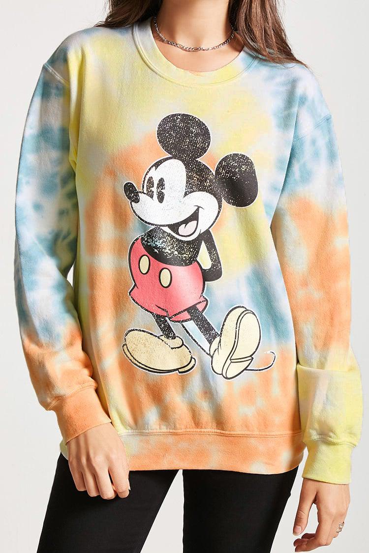 mickey mouse tie dye hoodie forever 21