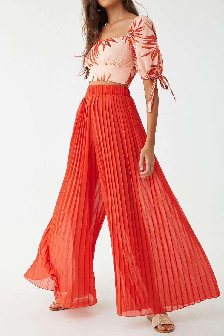 Forever 21 Chiffon Sheer Accordion 