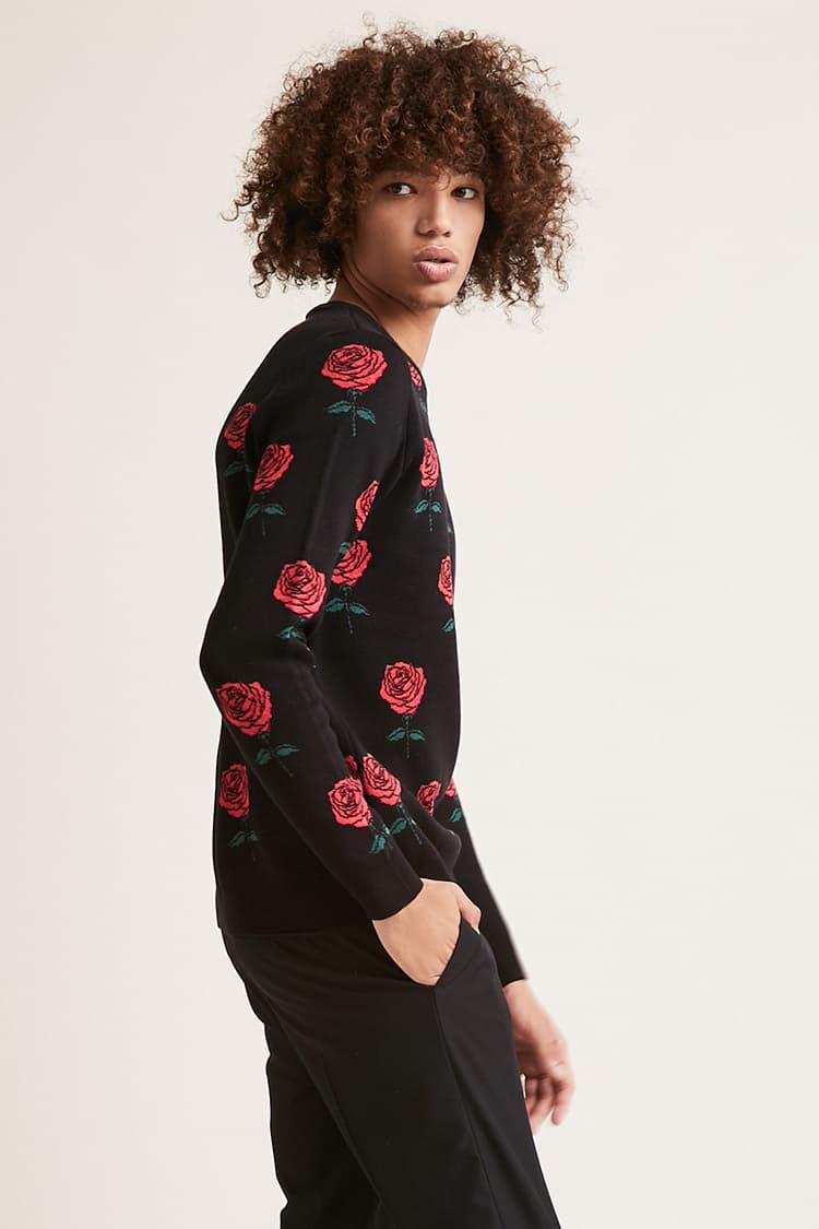 rose print sweater