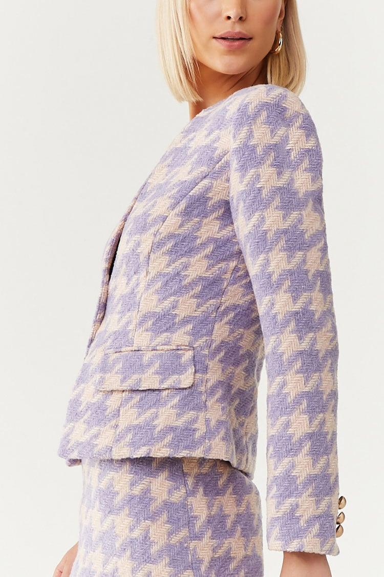pink houndstooth blazer