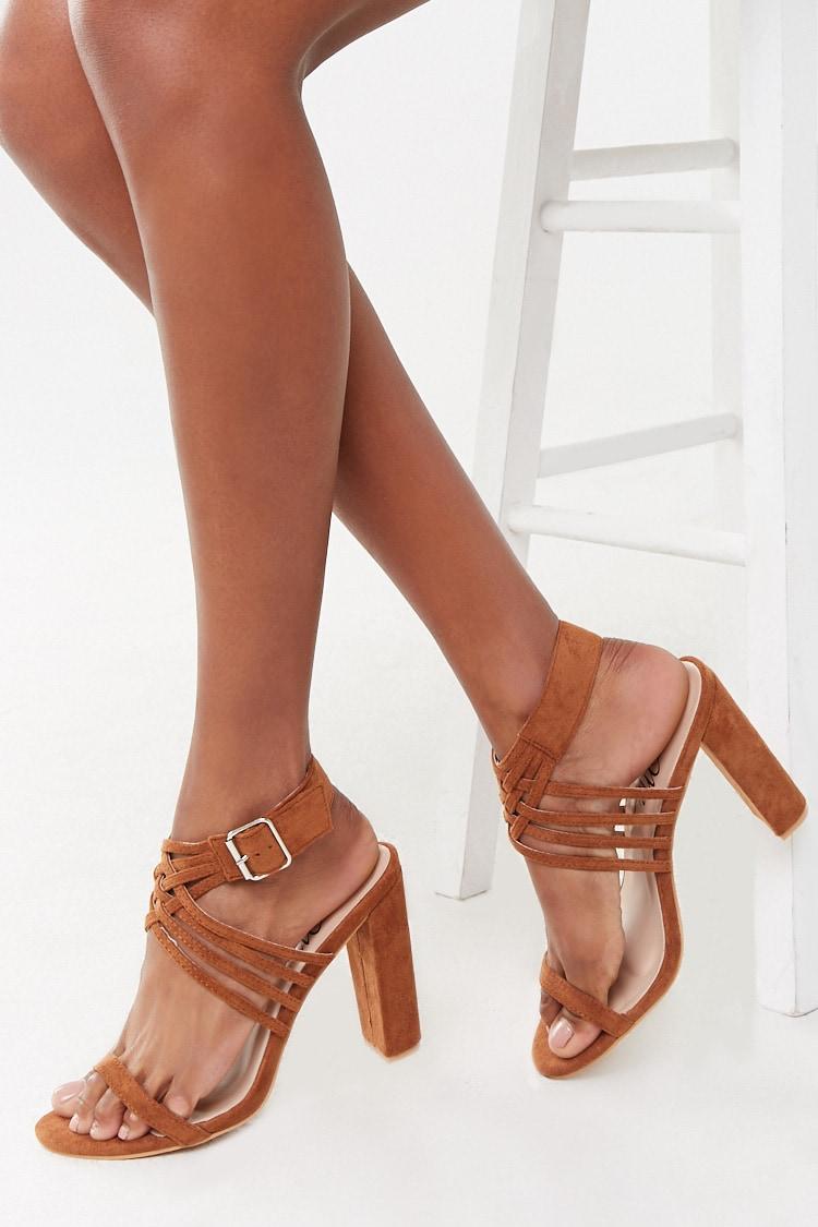 camel block heels