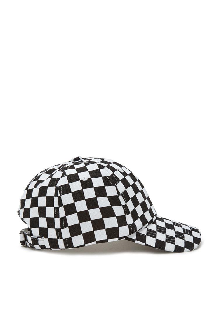 Checkered Baseball Cap in Black 